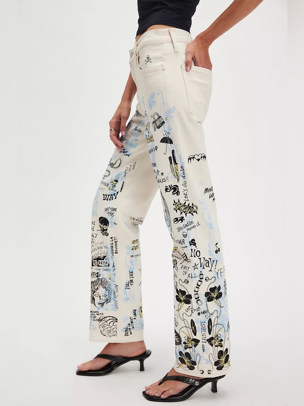 Mother Superior The Mid Rise Rambler Zip Nerdy Jeans Bad Decisions Club Size 25